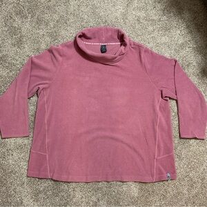 Free Country Women's Mauve Rose Cowl Neck Waffle Knit Pullover Sweater 2XL